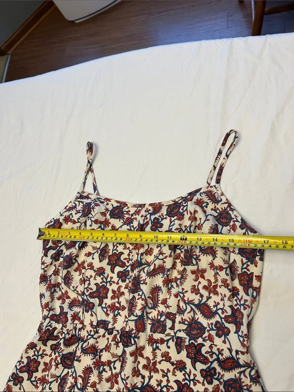 Abercrombie & Fitch Cream Floral Maxi Dress Red Navy Print Size L
